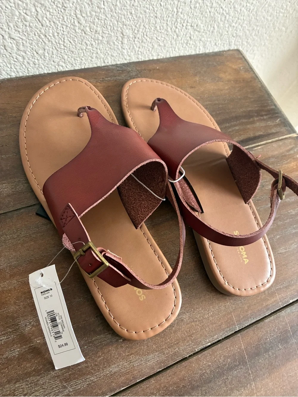 Sonoma Women's Rust Brown Thong Sandals